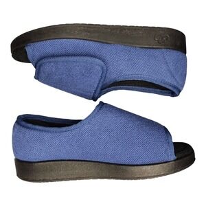 Silverts Slippers Womens US Size 6 Blue Black Slip Resistant Slip On SV15180